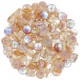 Czech 2-hole Cabochon beads 6mm Crystal Brown Rainbow
